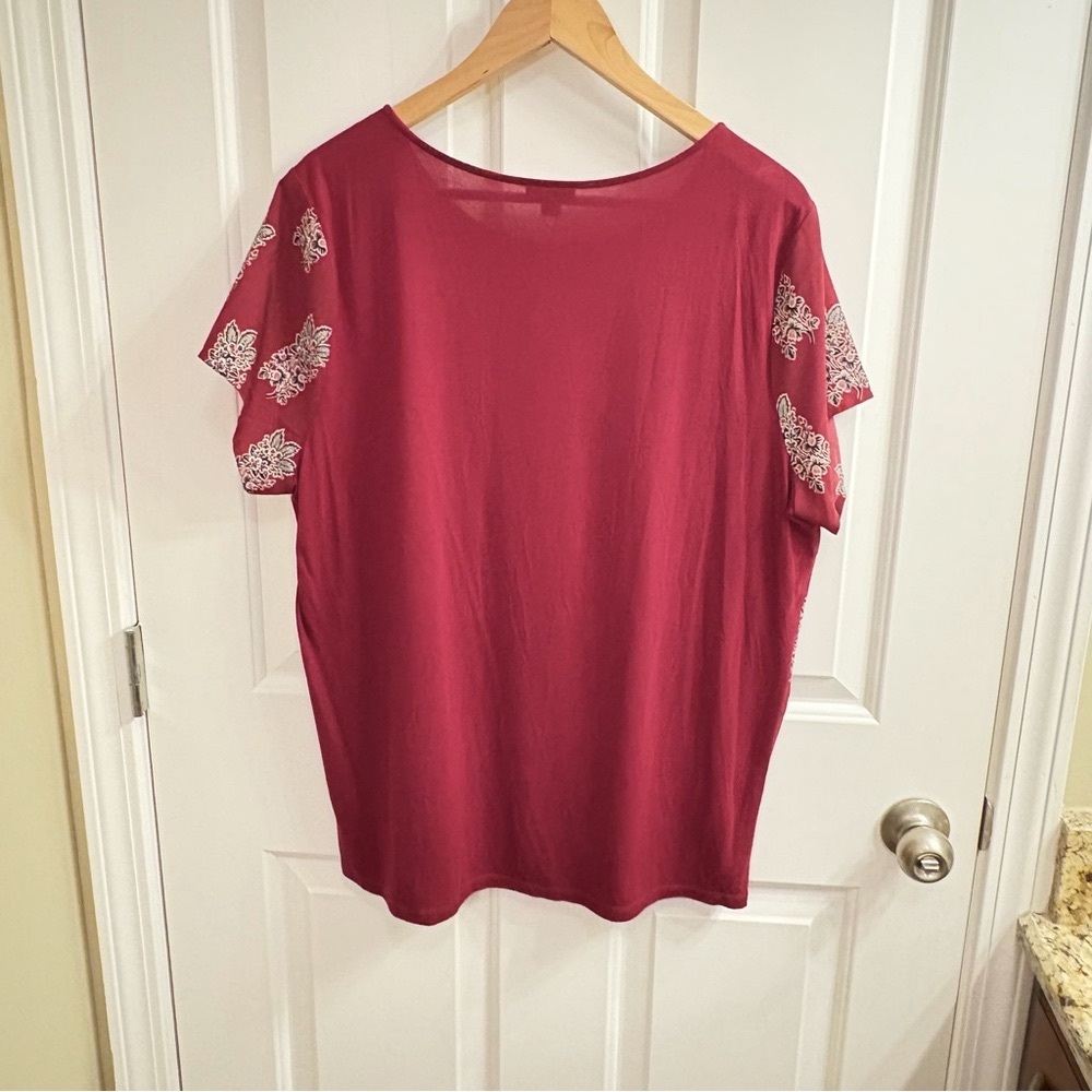 Ann Taylor Factory Red and White Blouse - Picture 5 of 6